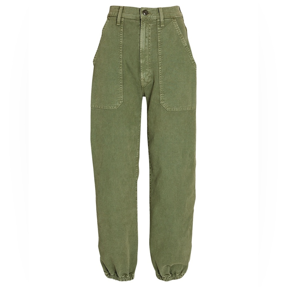 MOTHER The Wrapper Patch Springy Ankle Jeans, Green, size 23